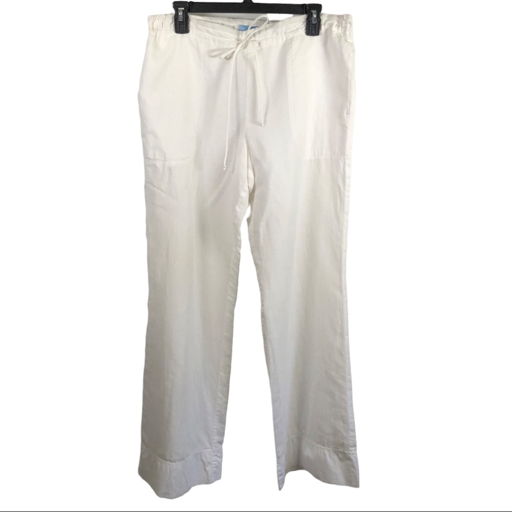 Baia Women’s Wide Leg Linen Blend Pants Lined White Size 8